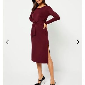 BB Dakota Burgandy Maternity Wrap Dress